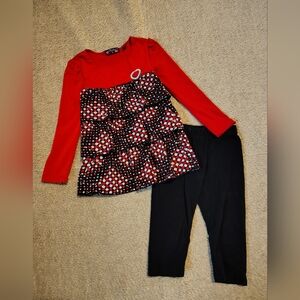 Toddler Girl Two Piece Long Sleeve Dress Outfit Valentines Day Size 2T